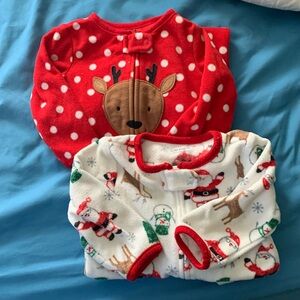 6M Christmas/Holiday Fleece PJ Bundle